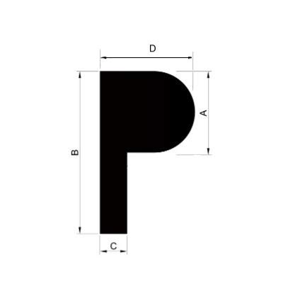 Herco 38P-1410WH Food-Grade Closed-Cell Expanded White Neoprene Rubber Sponge P-Shaped Seal Gasket - 3/8