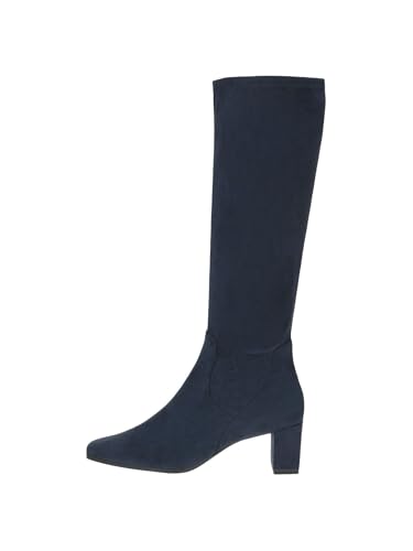 CAPRICE Damen Hohe Stiefel mit Absatz Kniehoch Vegan, Blau (Navy Stretch), 41 EU – Ansicht 3