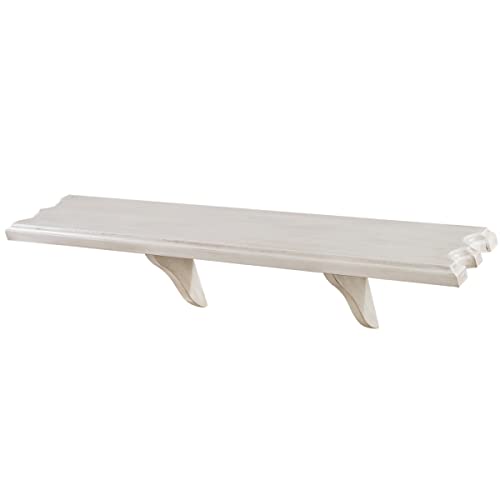 RAM game room WSLF AW 35.5 x 8 x 1.5 in. Wall Shelf with Cue Slot, Antique White