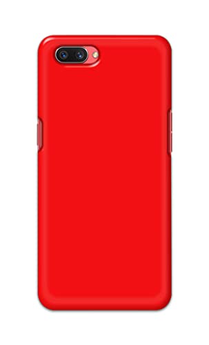 Image of PRINTFIDAA Printed Hard Back Cover Case for Oppo A3s | Oppo A5 2018 | Realme C1 | Realme C1 2019 Back Cover (Plain Red) -1803