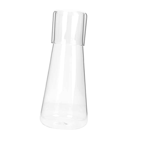 BESPORTBLE Glass Water Jug Bedside Water Carafe 900ml Multi-Function Glass Pitcher Suitable for Home and Office