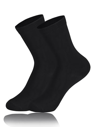 Forony Boys Black Dress Socks 6-12 Years Old Girls Kids 1 Pack Anti Odor Quick Dry Combed Cotton