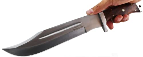 Moorhaus 15.5in D2 Tool Steel Full Tang Fixed Blade Knife with 7.5 In Blade and Walnut Wood Handle for Outdoor Survival Camping and EDC