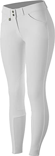 Horze Grand Prix Pantalones Clásicos Hunter Con Parche En La Rodilla Para Mujer, Blanco, 26 Us Horze Grand Prix Pantalones Clásicos Hunter Con Parche En La Rodilla Para Mujer, Blanco, 26 Us