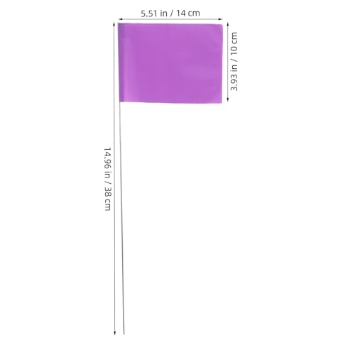 YARNOW 50 Stück Wahrzeichen-Flagge Landschaftsfahnen Rasenmarkierungsfahnen Markierungen für Einfahrtsflaggen Pflanzen Gartenfahnen Markierungen für Rasenfahnen Hofflaggen PVC Violett