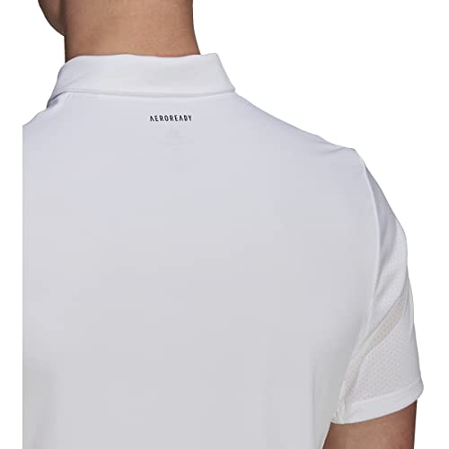 Adidas Mens Tennis Club 3-Stripes Polo Shirt, White/Black, Medium Us #TOP3