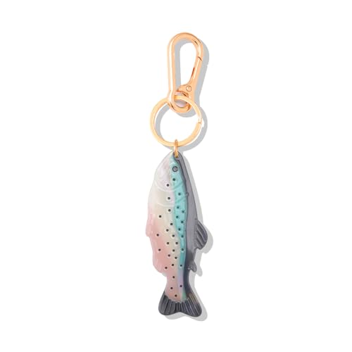 Multifunctional Acetate Fish Bag Clasp & Keychain Charm - Gold Tone Ring with Lobster Clasp, Fashion Accessory for Purse Keys DIY Decoration