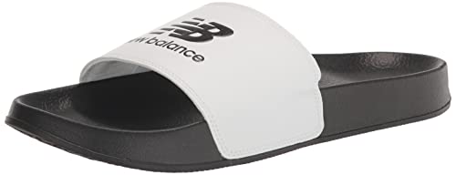 New Balance Unisex-adult 50 V1 Slide Sandal, White/Black, Men 8 M / Women 9.5 W