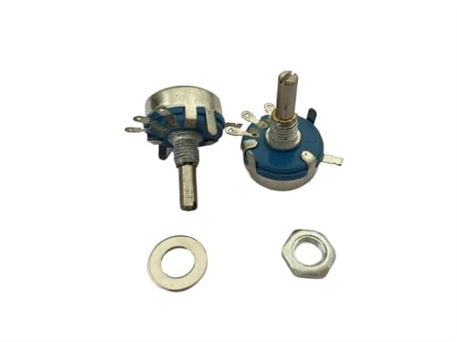 EWWFGUR 10 Piezas WH5-1A Potenciómetro de Carbono cónico Giratorio de Eje Redondo de 4 mm con 3 terminales 470 ohmios - 2 M(1K)