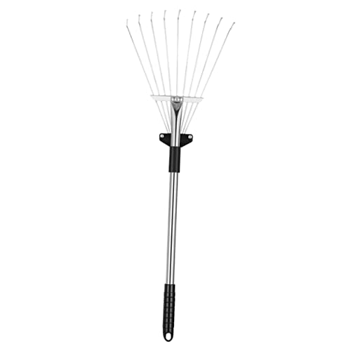 Sosoport rastrillo de Hojas rastrillo de japonés 5- rastrillo de Bifurcación de almejas de Acero Metal rastrillo de Cultivador lámina Herramientas de jardín Aluminio