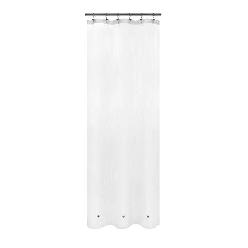 Image of Barossa Design Frosted Stall Shower Curtain Liner with 3 Magnets - 36 inch x 72 inch, Waterproof PEVA Shower Liner for Small Bathroom Stall, PVC Free, Metal Grommets - Frost, 36X72