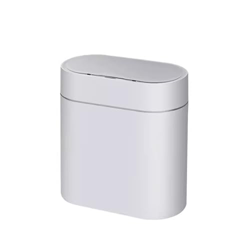 ゴミ箱 インテリジェントセンサーゴミ箱 家庭用バスルームトイレ 蓋付き 電動狭スリットモデル 衛生ビン(白)