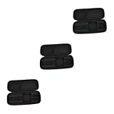 WESIEVYA 3個 マイクジッパーバッグ ハードマイクケース 収納ポーチ ハードポーチ ロフォン 耐久性のある レコーダーコンテナ ワイヤレス Black プ