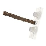 DOITOOL Soporte para Pájaros Ventosa 25 CM Madera Natural de Pimienta Soporte Artesanal para Loros Juguete de Entrenamiento para Equilibrio y Coordinación Accesorio para Jaula