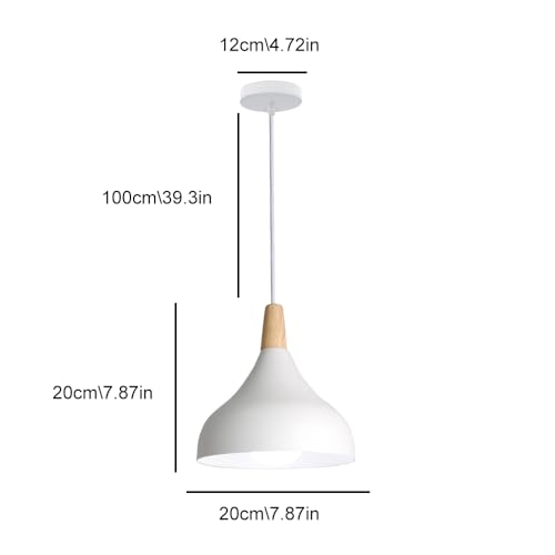 Suspension E27 anti-éblouissement dôme métal et bois éclairage ciblé table - 2