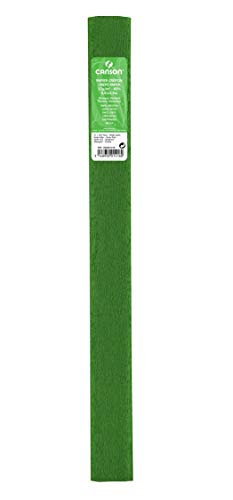 Canson Papel Crespón Estándar, 30gsm, Rollo, 0,5x2,5m, Verde billar