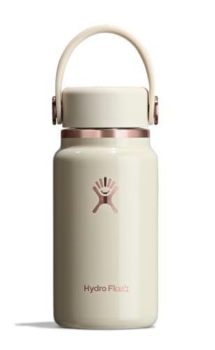 Hydro Flask Micro Bottle - Leak Proof Purse or Pocket Flask - Insulated Mini Water Bottle 6.7 Oz Linen Rose Gold
