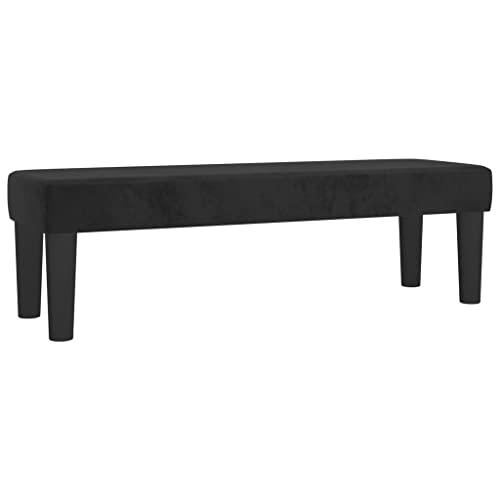 vidaXL Sitzbank Polsterbank Bank Flurbank Bettbank Betthocker Garderobenbank Schlafzimmer Wohnzimmer Eingangsbereich Flur Schwarz 100x30x30cm Samt