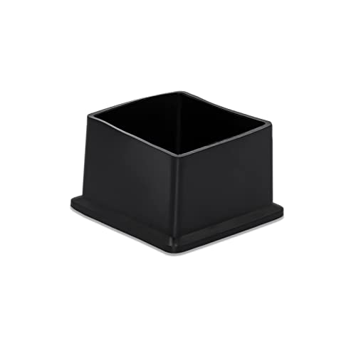 Flyshop Tapas para Patas de sillas, Fundas de Mesa, Protectores de Suelo de PVC, Patas cuadradas, 4 Unidades, 60 x 60 mm (6,0 x 6,0 cm), Color Negro Cover