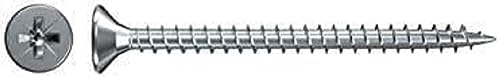 fischer Chipboard Screws 5.0 x 40 Countersunk Head Blue-Galvanised Full Thread Phillips, Pozi, 5,0x40