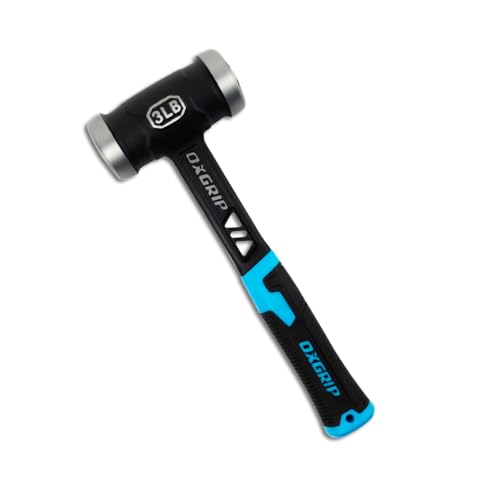 OX Pro Ultrastrike 3lb Sledge Hammer with Vibration Dampening Bridged Neck, Dual Face, Wood Splitter, Ergonomic Non Slip Grip, Single Piece Steel, Construction Tools.