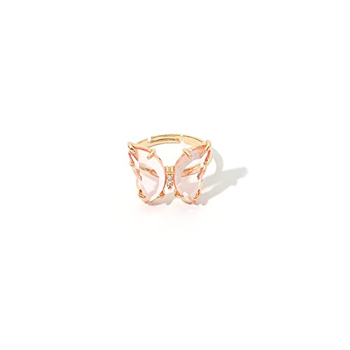 Caiyao 8Pcs Colorful Vintage Bohemian Acrylic Butterfly Knuckle Rings Set For Girl Women Teens Cute Lovely Open Adjustable Cuff Circle Finger Thumb Animal Ring Retro Boho Insect Jewelry-A 8Pcs thumb #1