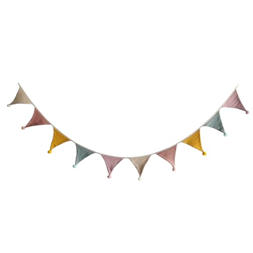 ETUCYNG Pennant Banner | Guirnalda de algodón de 2,7 metros, decoración colorida para la escuela, camping, aula, habitación de los niños, cumpleaños, fiestas, camping, aulas, baby shower