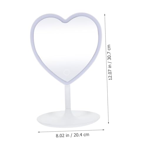 Espejo de maquillaje LED con luz en forma de corazón miniatura 4