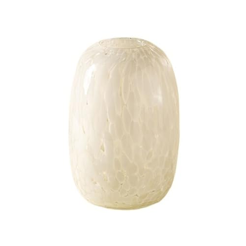 zhongqunli Jarrón de Flores, Jarrón de Cristal Blanco con Lunares, Adorno Decorativo for arreglos Florales, decoración del hogar para la decoración del hogar(L)