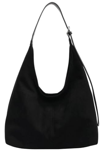 Trendy Suede Tote Bags Crescent Shoulder Bag for Women Satchels Crossbody Purse Suede Handbag Work College Bag Winter Bag