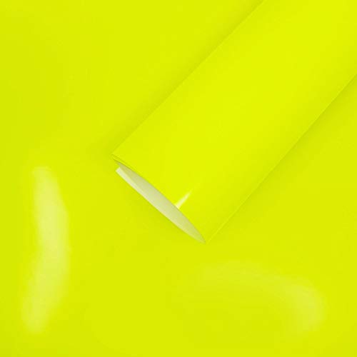 4R Quattroerre.it Adhesive Film Sheet Wrapping, Fluo Yellow, 35 x 50 cm