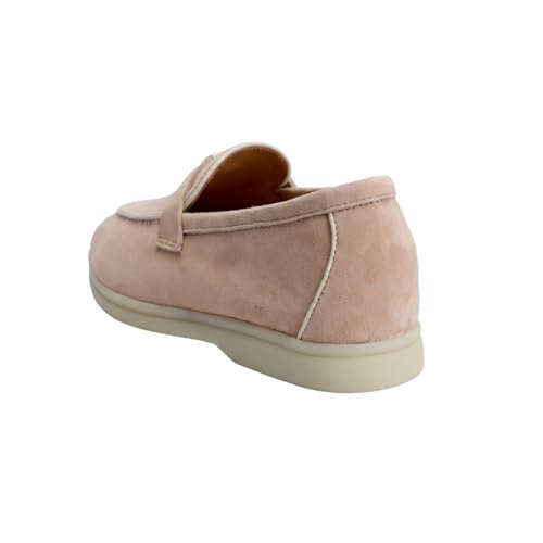 Image of XOBZJH Women's Leather Suede Loafers Flats - Slip-On Penny Loafers with Soft, Comfortable Driving & Dress Shoes for Casual Office Work All Day