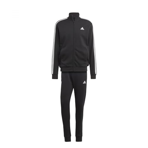 Pantaloni: tasche laterali adidas Uomo Basic 3-Stripes French Terry Track Suit, black, L