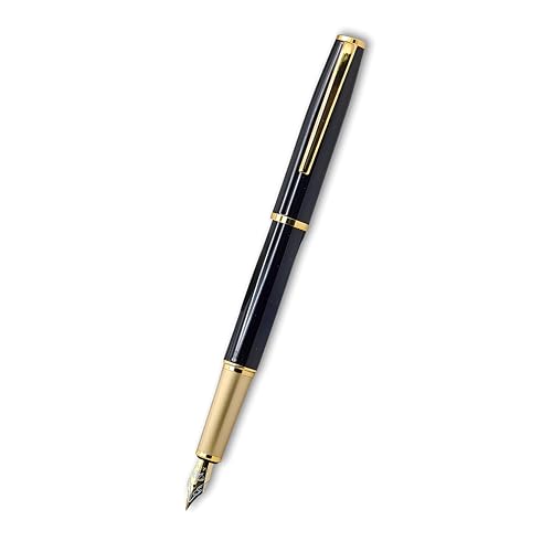 Image of Venti Fountain Pen - Metal Luxury Pen, Schmidt Nib (Medium), Best Pen Gift Set for Men & Women, Professional, Executive, Office, Nice Pens,Return Gift (F5083-Black)