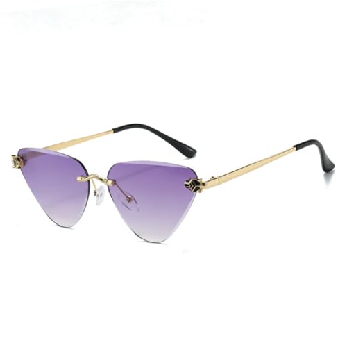 WYUYIWH Sunglasses Women Men Cat Eye Gradients Lens Alloy Metal Frame Eyewear UV400