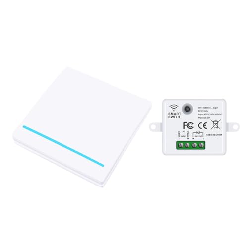 IJSDNVJNDX Interruptor Inalámbrico Inteligente Tuya Wifi RF433Mhz, 1 Unidad, Control Remoto, Interruptores de Pared para Lámpara LED
