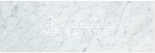 Italian Carrara White Marble Polished 4" X 12" Straight Edge Rectangular Field Tile -1 sq.ft.