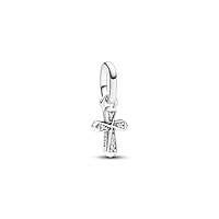 PANDORA ME Funkelndes Kreuz Mini-Charm-Anhänger aus Sterling Silber mit Cubik Zirkonia, Kompatibel ME und Moments Armbändern, 793044C01
