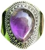 Amethyst Ring, Light Purple Stone Ring, Water-drop Stone Ring, February Birthstone Ring, Pear Stone Ring, Handmade Ring, Teardrop Stone Ring, Dainty Ring, Purple Amethyst Jewelry