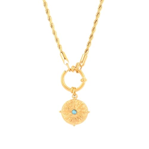 Collier Soleil Lune pendentif totem géométrique chaîne argent - 3