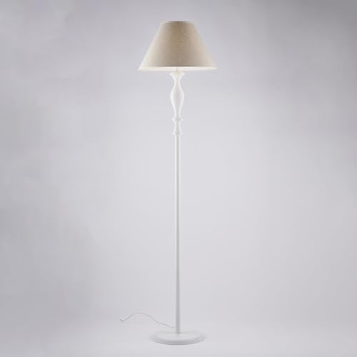Lampadaire Shabby Chic blanc Cascina pour salon cosy E27