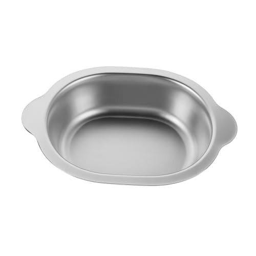 ARTSEWPLY Sartén de Acero Inoxidable con Doble Asa Olla Multiusos para Freír Ensaladas y Mariscos Resistente Gran Capacidad para Cocinar y Servir