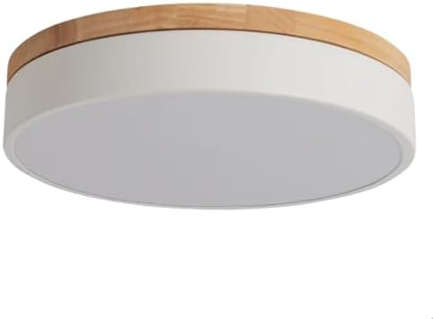 Luminária de Teto Plafon Sobrepor Redonda Detalhe Madeira Bambu para Varand...