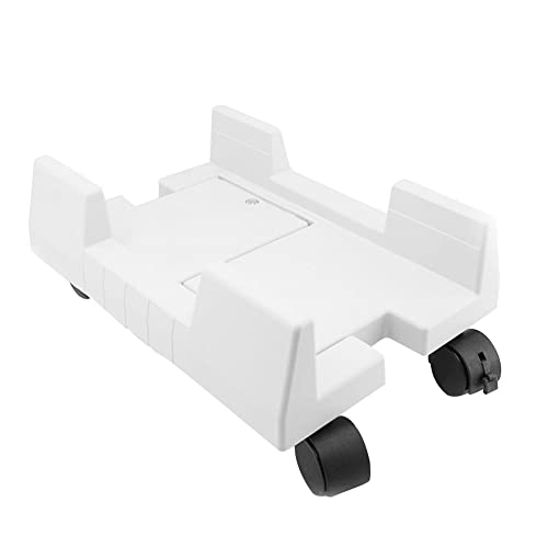 Soporte móvil para CPU PROPFE con ruedas caster, para torres de PC bajo el escritorio, color blanco