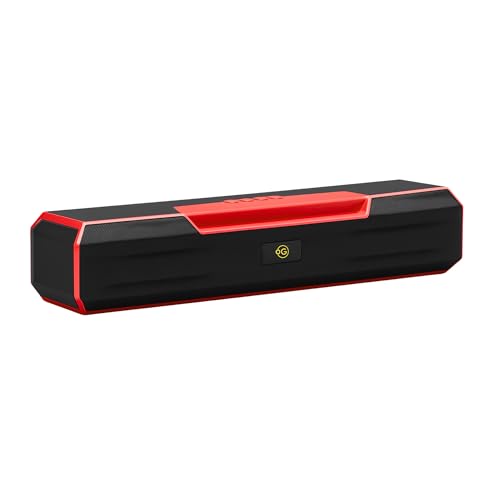 Image of OOGE Vibebox 7000 Bluetooth Speaker, 15W Portable Wireless Speaker with TWS Connection, Type-C Charging, AUX Input, FM Radio, USB & TF Card Support, 8H Playtime (Movie,Music Modes) (Red)