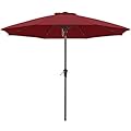 ABCCANOPY 10FT Patio Umbrella, Outdoor Waterproof Table Umbrella with Push Button Tilt and Crank, 8 Ribs UV Protection Pool Umbrella for Garden, Lawn, Deck & Backyard (Burgundy)