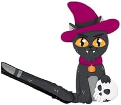 Gato negro de Halloween con sombrero roj...