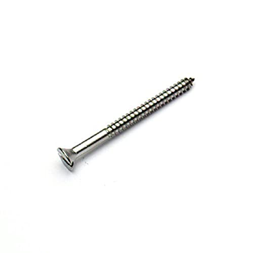 Bulk Hardware bh06071 Marine Grade AISI 304 A2 Edelstahl Schlitz Csk Schraube 6 x 3/4, Weiß, Set 100 Stück