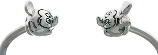 Miniatura 3 de PANDORA Disney open bangle in sterling silver with silicone stoppers and Mickey & Minnie interchangeable end
