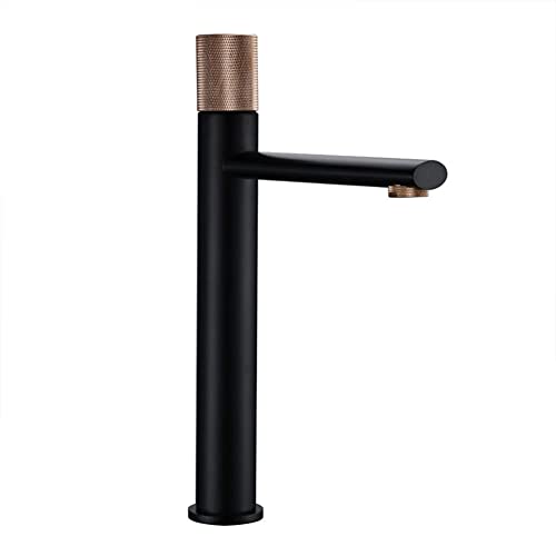 Fw Rubinetto Bagno, Alto Monocomando Miscelatore Lavabo Bagno Moderno Ottone Rubinetto Bagno Lavabo, Regolazione A Caldo E Freddo Rubinetto Lavabo, Valvola in Ceramica, Nero